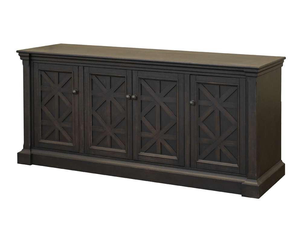 Martin Furniture - Kingston - Traditional 70in TV Console, Wood Accent Cabinet, Entryway Console, Fully Assembled, Dark Brown - IMKN370 veiw 9