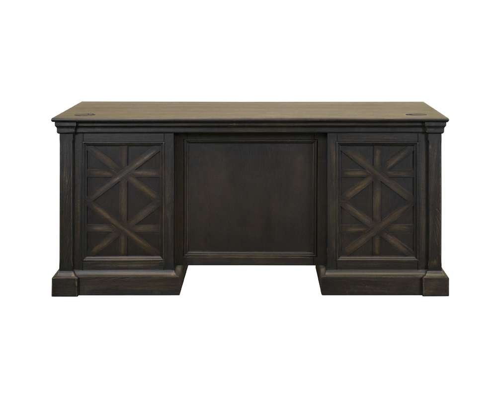 Martin Furniture - Kingston - Traditional Wood Double Pedestal Executive Desk, Writing Table, Office Desk, Fully Assembled, Dark Brown - IMKN680 veiw 4