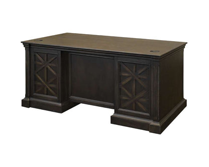 Martin Furniture - Kingston - Traditional Wood Double Pedestal Executive Desk, Writing Table, Office Desk, Fully Assembled, Dark Brown - IMKN680 veiw 5