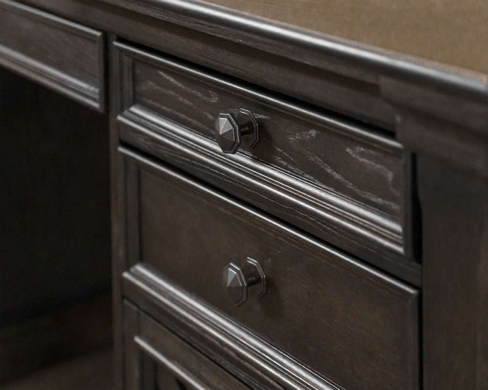Martin Furniture - Kingston - Traditional Wood Double Pedestal Executive Desk, Writing Table, Office Desk, Fully Assembled, Dark Brown - IMKN680 veiw 8