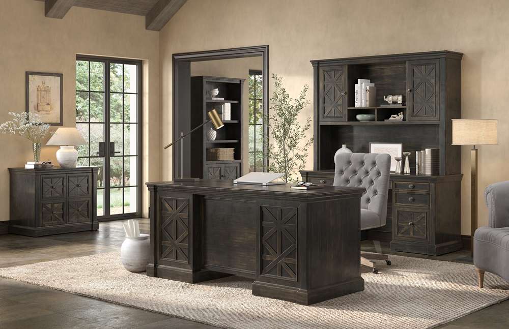 Martin Furniture - Kingston - Traditional Wood Lateral File, Storage File Drawer, Office File Drawer, Fully Assembled Dark Brown - IMKN450 veiw 2