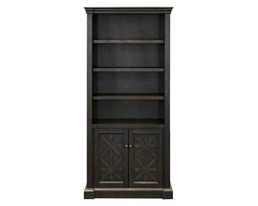 Martin Furniture - Kingston - Traditional Wood Bookcase With Doors, Office Shelving, Storage Cabinet, Fully Assembled, Dark Brown - IMKN3678D veiw 1
