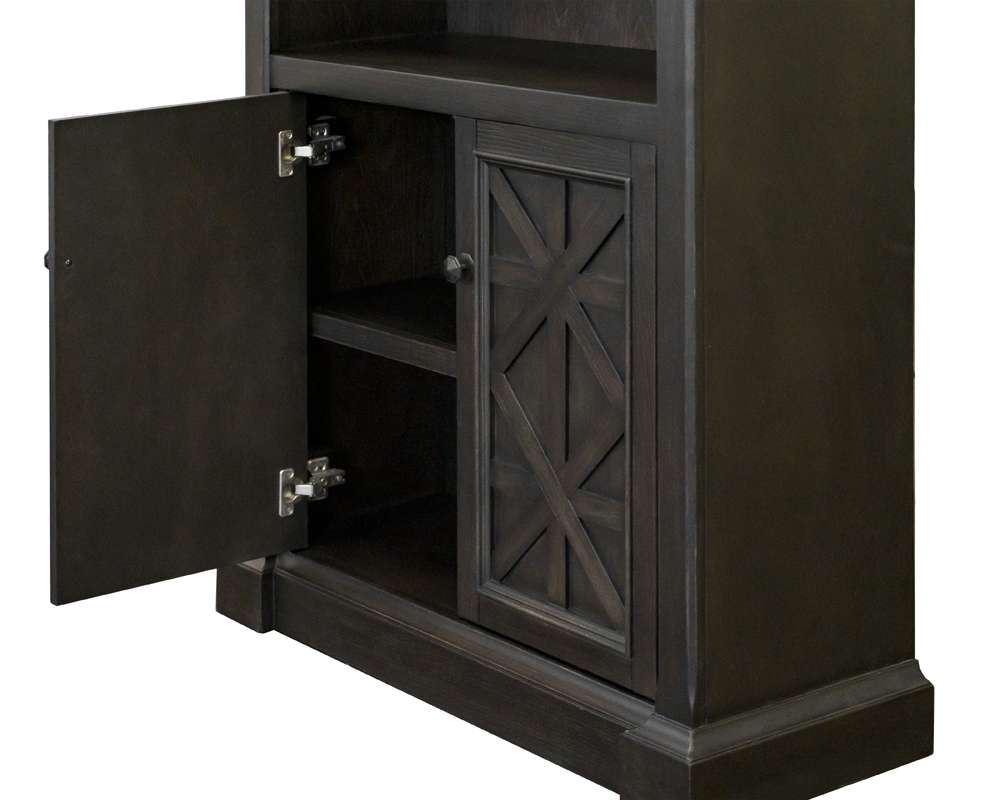 Martin Furniture - Kingston - Traditional Wood Bookcase With Doors, Office Shelving, Storage Cabinet, Fully Assembled, Dark Brown - IMKN3678D veiw 6
