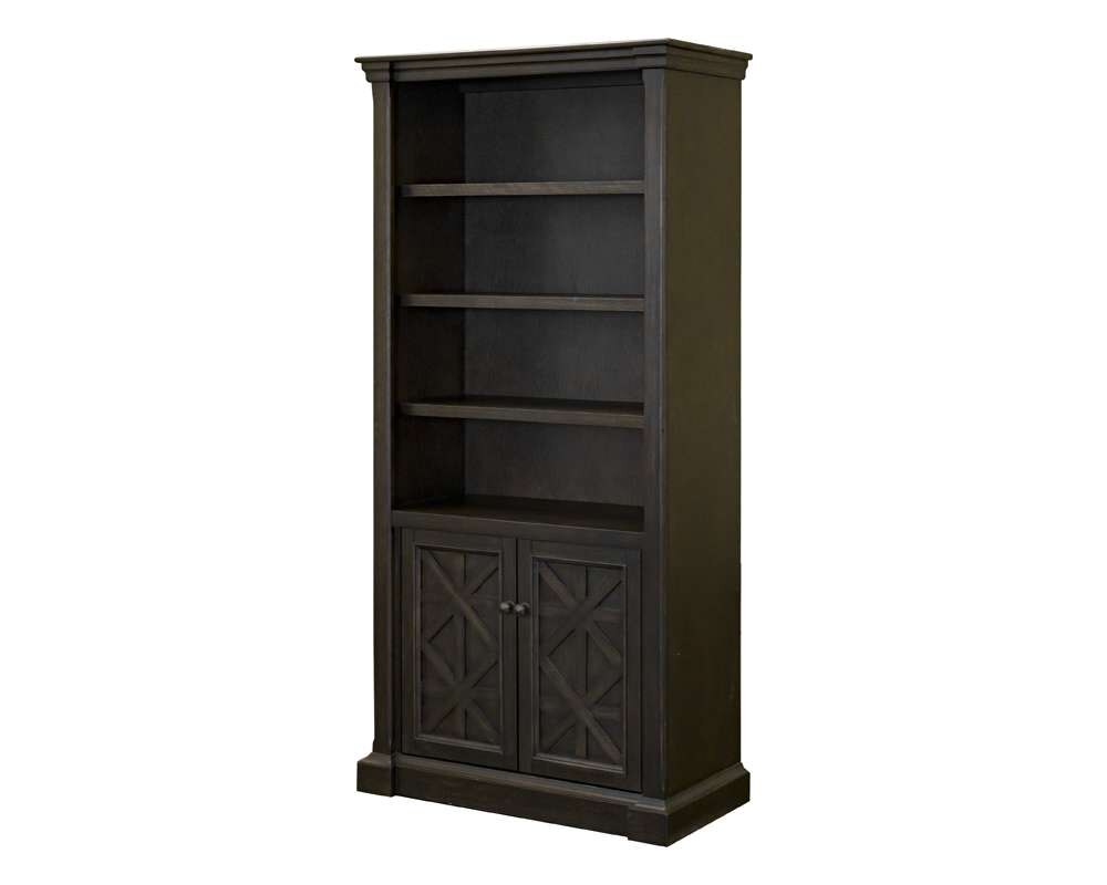 Martin Furniture - Kingston - Traditional Wood Bookcase With Doors, Office Shelving, Storage Cabinet, Fully Assembled, Dark Brown - IMKN3678D veiw 8