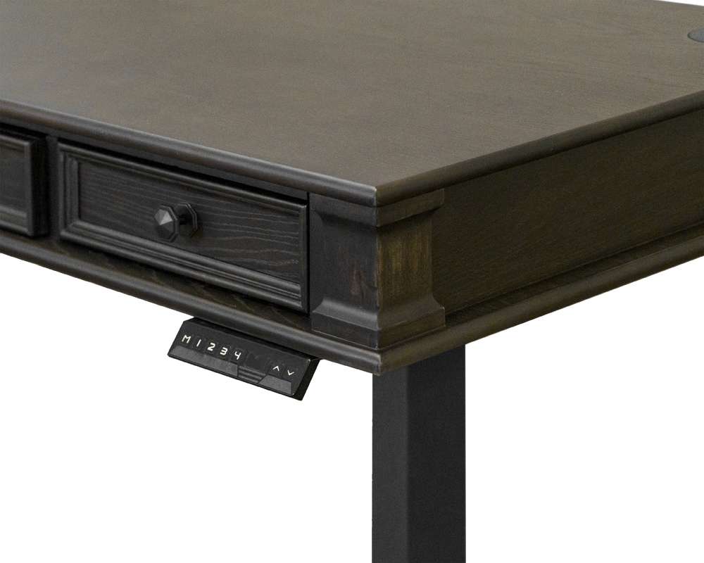 Martin Furniture - Kingston - Traditional Wood Electronic Sit/Stand Desk, Standing Desk, Adjustable Desk, Dark Brown - IMKN384T-KIT veiw 7