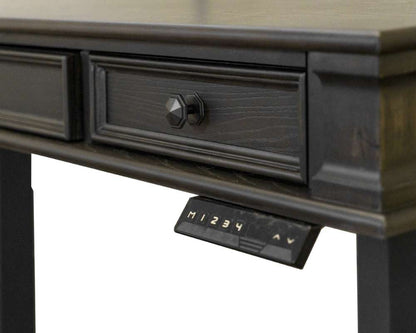 Martin Furniture - Kingston - Traditional Wood Electronic Sit/Stand Desk, Standing Desk, Adjustable Desk, Dark Brown - IMKN384T-KIT veiw 9