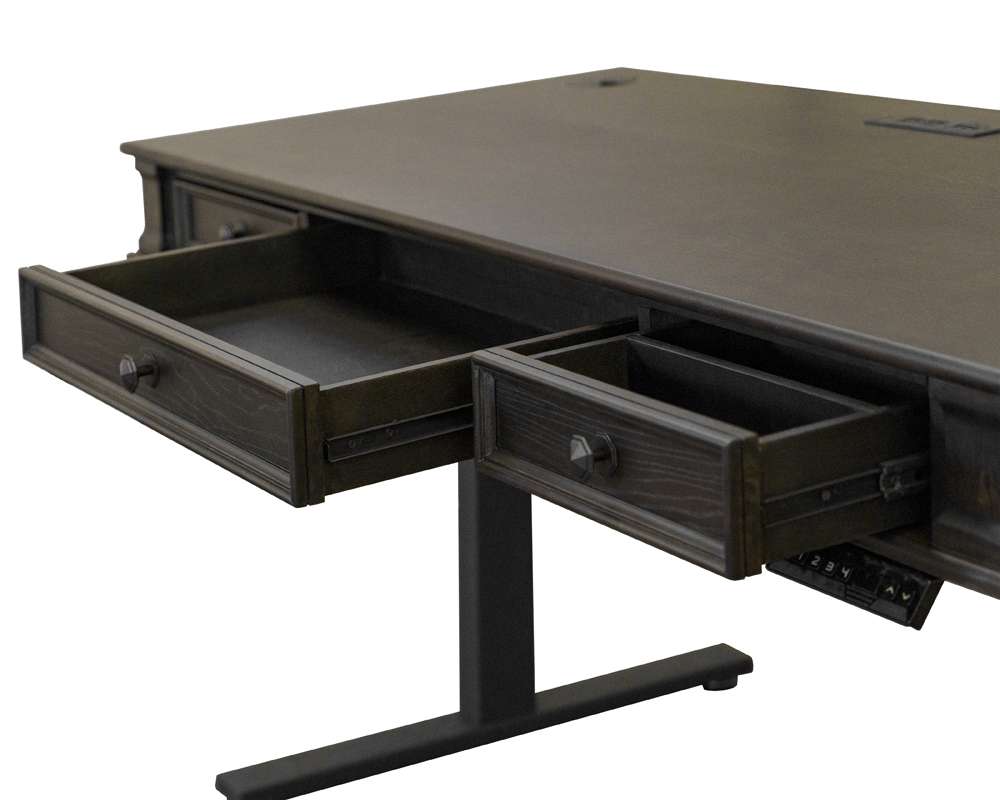 Martin Furniture - Kingston - Traditional Wood Electronic Sit/Stand Desk, Standing Desk, Adjustable Desk, Dark Brown - IMKN384T-KIT veiw 11