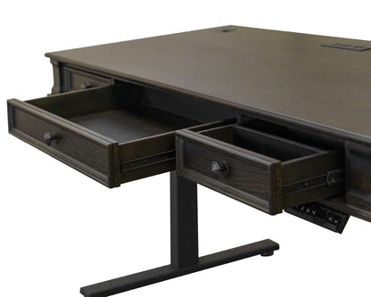 Martin Furniture - Kingston - Traditional Wood Electronic Sit/Stand Desk, Standing Desk, Adjustable Desk, Dark Brown - IMKN384T-KIT veiw 11