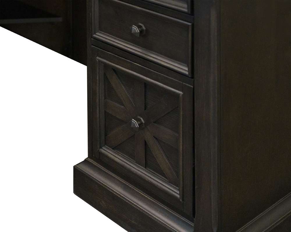 Martin Furniture - Kingston - Traditional Wood L-Desk & Return, Writing Table & Return, Office Desk & Return, Corner Desk & Return, Dark Brown - IMKN684R-KIT veiw 6