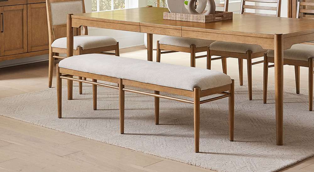 Martin Furniture - Lachlan - Modern Wood Dining Table Bench, Kitchen seat, Fully Assembled, Brown - IMLN60 veiw 2