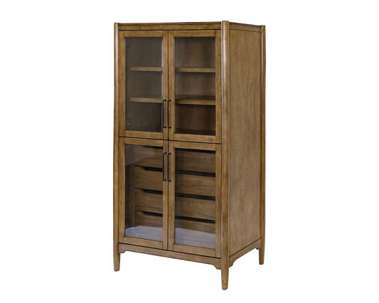 Martin Furniture - Lachlan - Modern Wood Display Cabinet, Dining Storage, Bookcase, Fully Assembled, Brown - IMLN4072 veiw 1