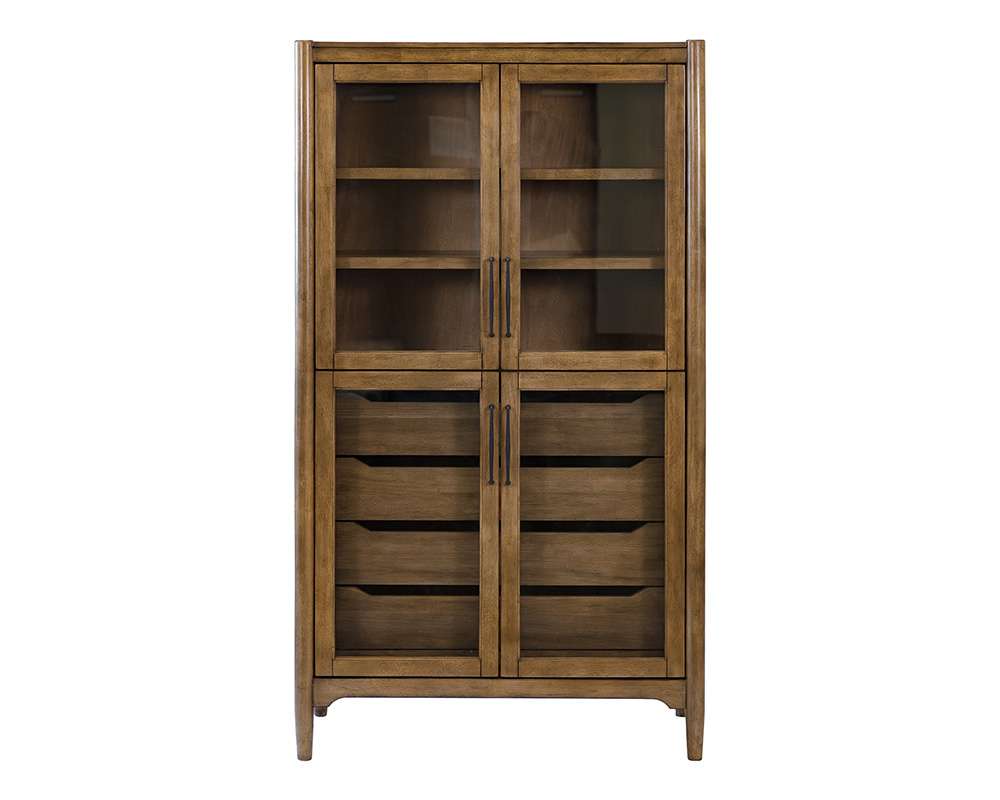 Martin Furniture - Lachlan - Modern Wood Display Cabinet, Dining Storage, Bookcase, Fully Assembled, Brown - IMLN4072 veiw 2