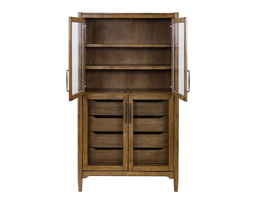 Martin Furniture - Lachlan - Modern Wood Display Cabinet, Dining Storage, Bookcase, Fully Assembled, Brown - IMLN4072 veiw 7