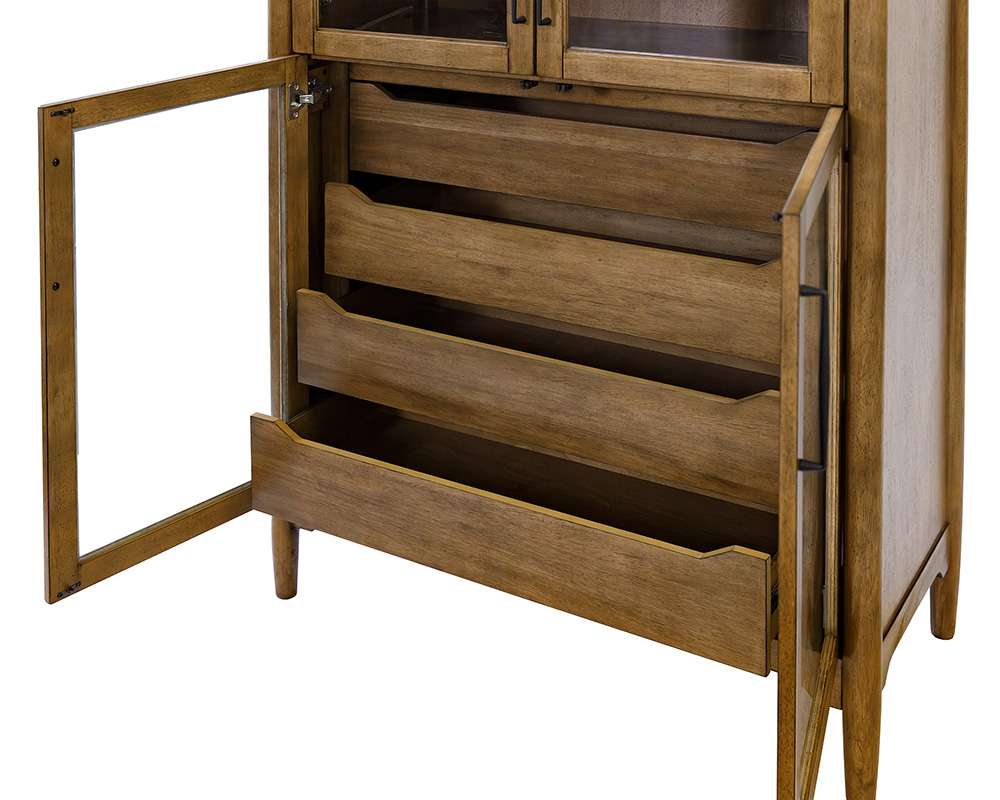 Martin Furniture - Lachlan - Modern Wood Display Cabinet, Dining Storage, Bookcase, Fully Assembled, Brown - IMLN4072 veiw 8