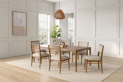 Martin Furniture - Lachlan - Modern Wood Rectangular Kitchen Dining Table with Six Chairs, Brown - IMLN7240KIT7 veiw 1