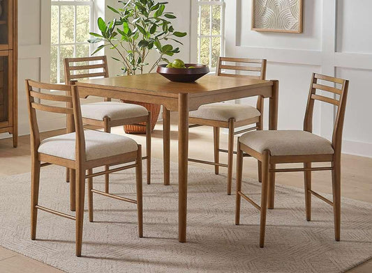 Martin Furniture - Lachlan - Modern Wood Square Counter Height Kitchen Table with Four Chairs, Brown - IMLN4242KIT5 veiw 1