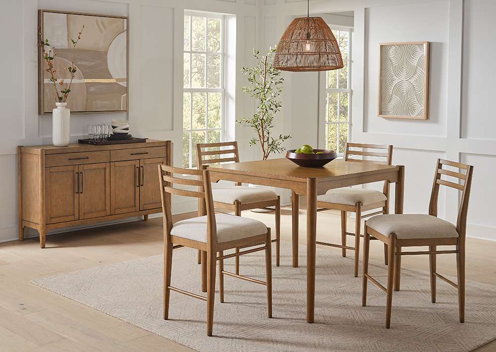 Martin Furniture - Lachlan - Modern Wood Square Counter Height Kitchen Table with Four Chairs, Brown - IMLN4242KIT5 veiw 7