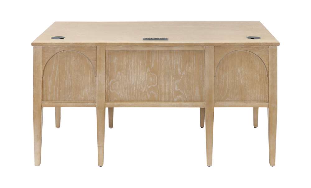 Martin Furniture - Laurel - Modern Wood Half Pedestal Desk, Wood Office Desk, Writing Table, Storage Desk, Fully Assembled, Light Brown - IMLR660 veiw 5