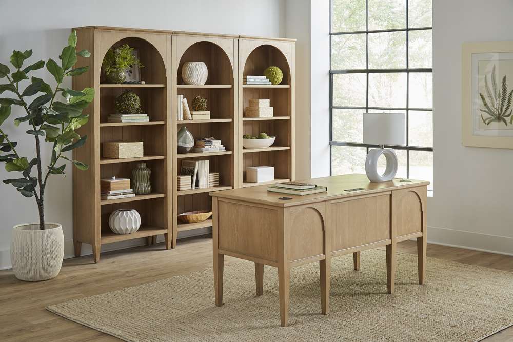 Martin Furniture - Laurel - Modern Wood Open Bookcase Wall, Office Shelving, Storage Cabinet, Light Brown - IMLR3278KIT3 view 2