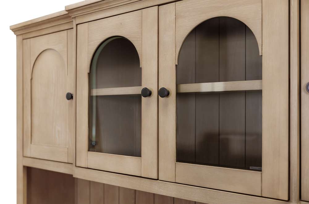 Martin Furniture - Laurel - Modern Wood Credenza and Hutch, Wood Office Desk and Storage Hutch, Light Brown - IMLR682-689KIT veiw 10