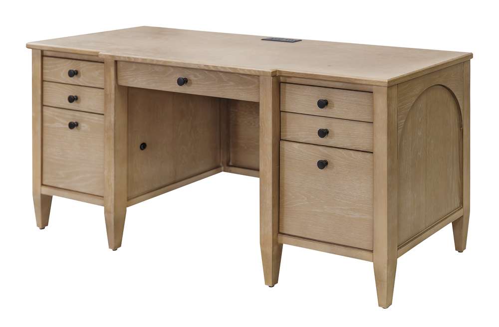 Martin Furniture - Laurel - Modern Wood Credenza, Wood Office Desk, Writing Table, Storage Desk, Fully Assembled Light Brown - IMLR689 veiw 1