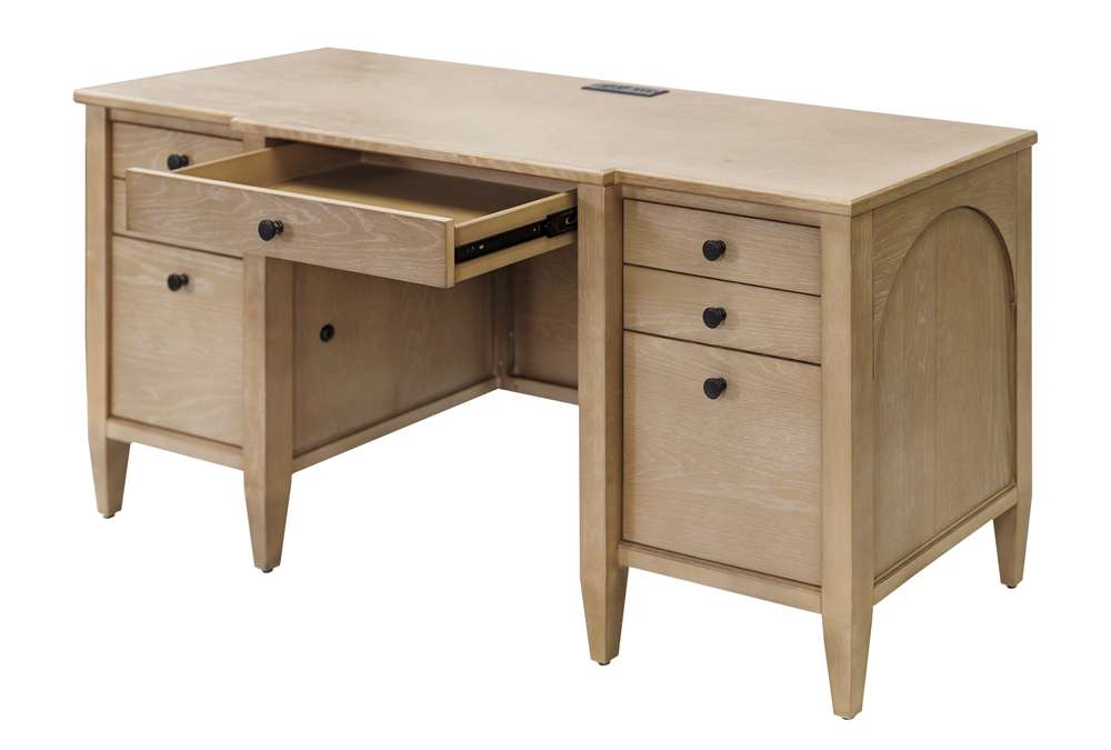 Martin Furniture - Laurel - Modern Wood Credenza, Wood Office Desk, Writing Table, Storage Desk, Fully Assembled Light Brown - IMLR689 veiw 10