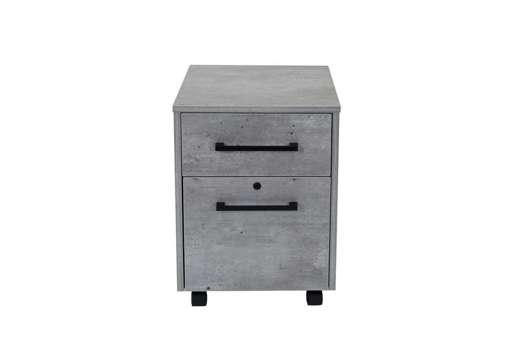 Martin Furniture- Mason- Modern Two Drawer Wood Laminate File Cabinet, Office Storage Drawers, Fully Assembled, Concrete Gray -MNC202 view 1