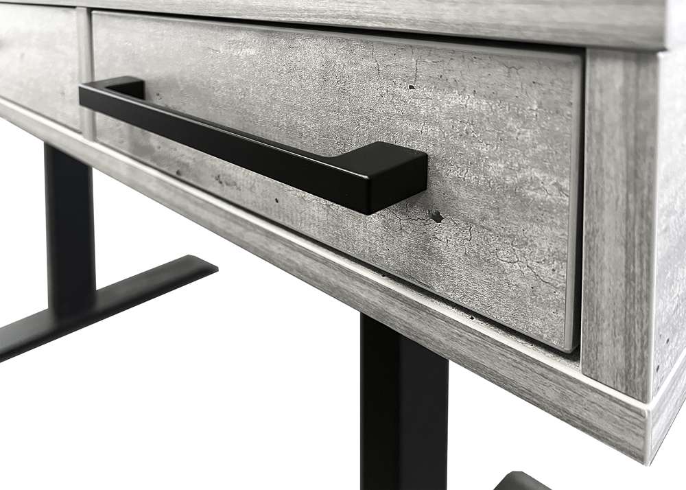 Martin Furniture- Mason- Modern Wood Laminate Office Electronic Sit/Stand Desk, Writing Table, Adjustable Desk With Drawers, Concrete Gray -MNC384T-KIT view 5