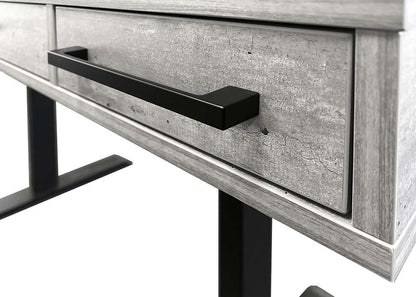 Martin Furniture- Mason- Modern Wood Laminate Office Electronic Sit/Stand Desk, Writing Table, Adjustable Desk With Drawers, Concrete Gray -MNC384T-KIT view 5