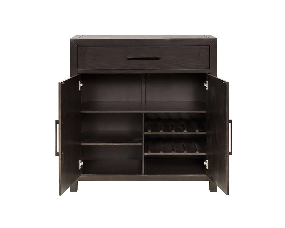 Martin Furniture - Montclair - Modern Wood Kitchen Dining Cabinet, Bar Storage, Black - IMMO340 veiw 8