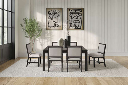 Martin Furniture - Montclair - Modern Wood Rectangular Extension Kitchen Dining Table and Six Chairs, Black - IMMO7240KIT7 veiw 1