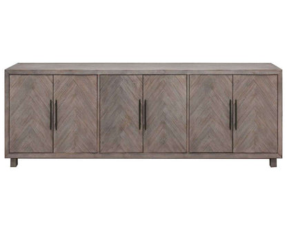 Martin Furniture- Palisades- 90in Six Door TV Console, Entertainment Stand, Wood Accent Cabinet, Fully Assembled, Gray  -IMPA390 veiw 1