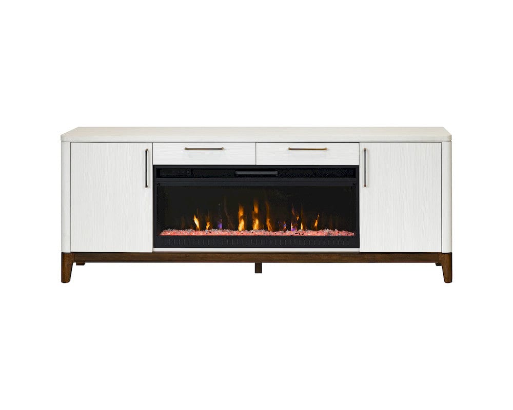 Martin Furniture - Pomona - 80" Wood Laminate Fireplace Console, Entertainment Storage, TV Stand, Fully Assembled, White - IMPO380FP view 1