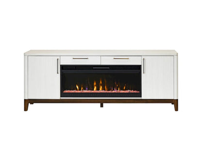 Martin Furniture - Pomona - 80" Wood Laminate Fireplace Console, Entertainment Storage, TV Stand, Fully Assembled, White - IMPO380FP view 1