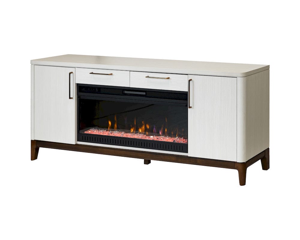 Martin Furniture - Pomona - 80" Wood Laminate Fireplace Console, Entertainment Storage, TV Stand, Fully Assembled, White - IMPO380FP view 2