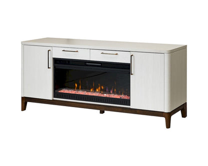 Martin Furniture - Pomona - 80" Wood Laminate Fireplace Console, Entertainment Storage, TV Stand, Fully Assembled, White - IMPO380FP view 2