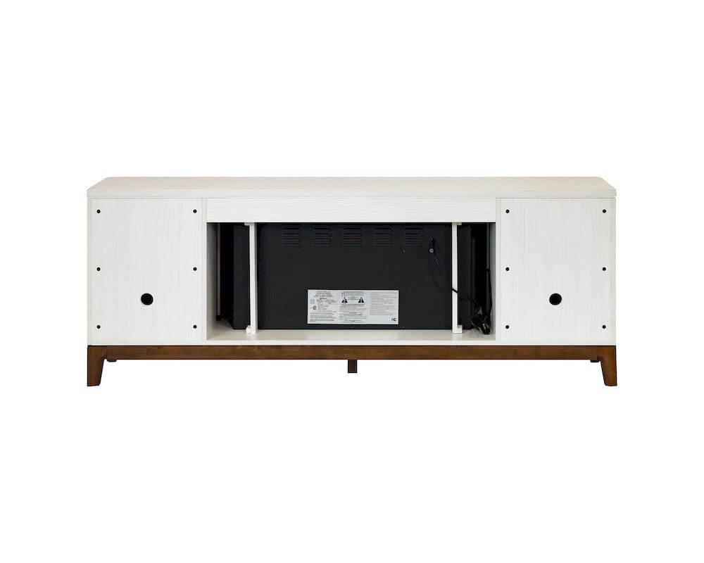 Martin Furniture - Pomona - 80" Wood Laminate Fireplace Console, Entertainment Storage, TV Stand, Fully Assembled, White - IMPO380FP view 3