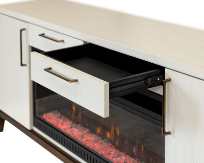 Martin Furniture - Pomona - 80" Wood Laminate Fireplace Console, Entertainment Storage, TV Stand, Fully Assembled, White - IMPO380FP view 5