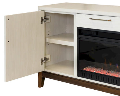 Martin Furniture - Pomona - 80" Wood Laminate Fireplace Console, Entertainment Storage, TV Stand, Fully Assembled, White - IMPO380FP view 9