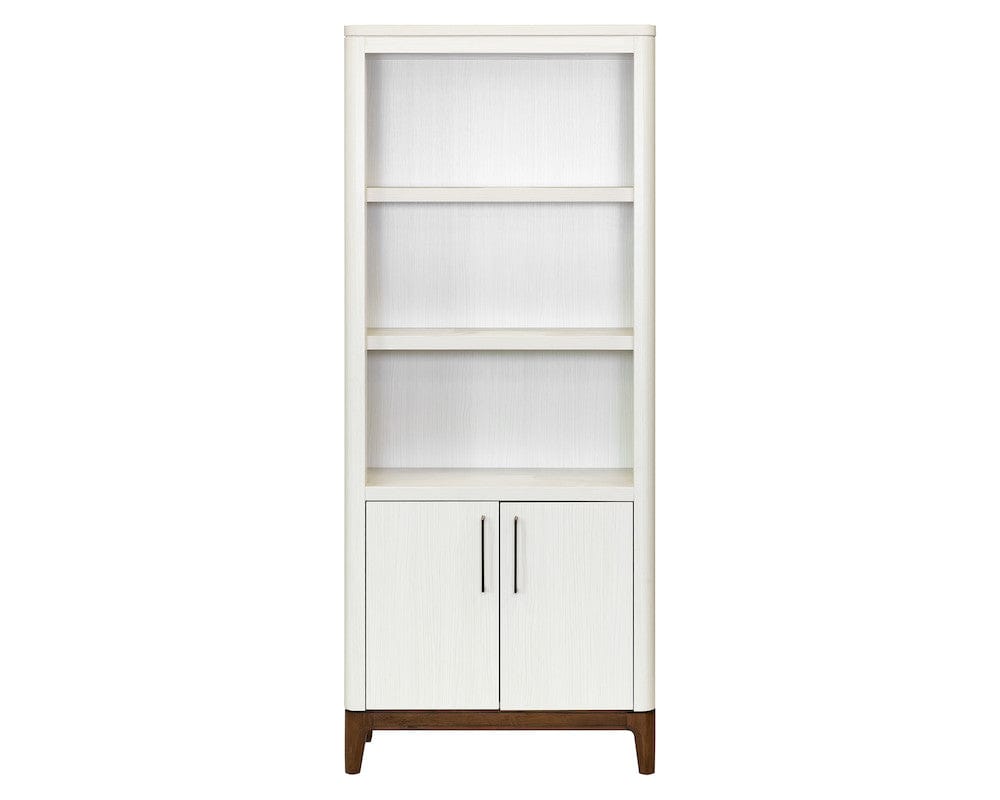 Martin Furniture - Pomona - Contemporary Laminate Wood Bookcase with doors, Office Shelving, Storage Cabinet, Fully Assembled, White - IMPO3278D view 1