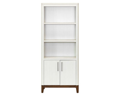 Martin Furniture - Pomona - Contemporary Laminate Wood Bookcase with doors, Office Shelving, Storage Cabinet, Fully Assembled, White - IMPO3278D view 1