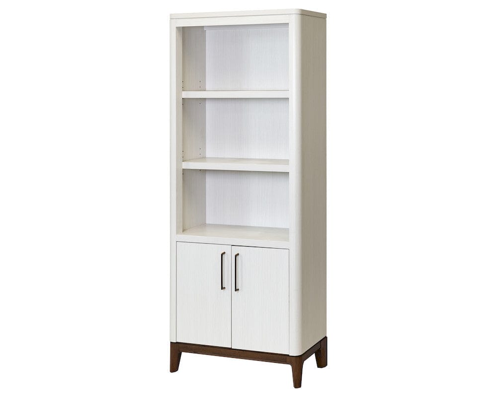 Martin Furniture - Pomona - Contemporary Laminate Wood Bookcase with doors, Office Shelving, Storage Cabinet, Fully Assembled, White - IMPO3278D view 2