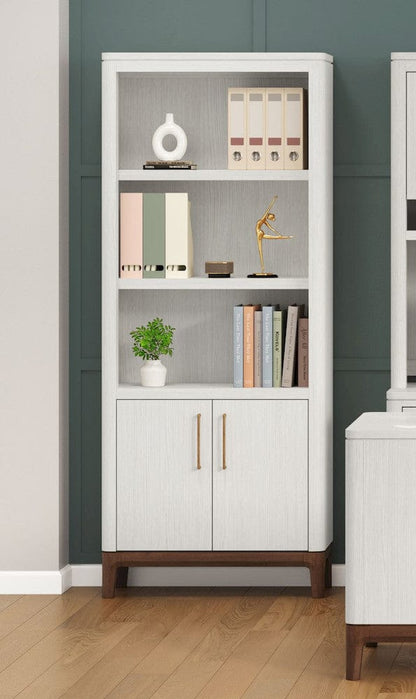 Martin Furniture - Pomona - Contemporary Laminate Wood Bookcase with doors, Office Shelving, Storage Cabinet, Fully Assembled, White - IMPO3278D view 9