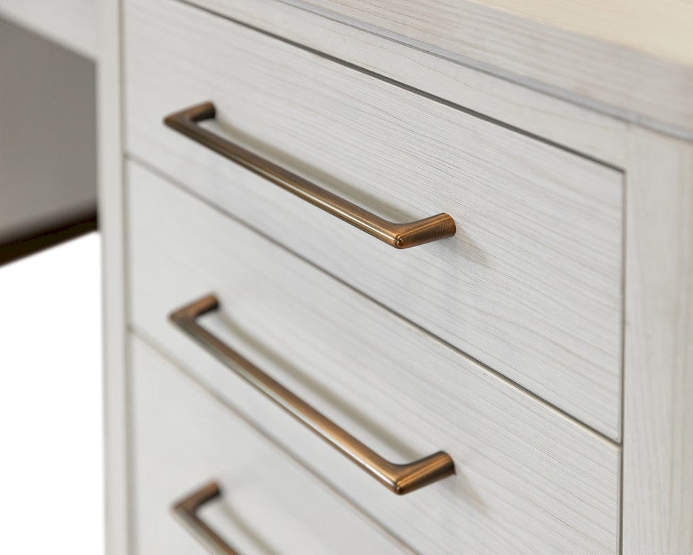 Martin Furniture - Pomona - Contemporary Laminate Wood Double Pedestal Executive Desk, Writing Table, Office Desk, Fully Assembled, White - IMPO680 view 5
