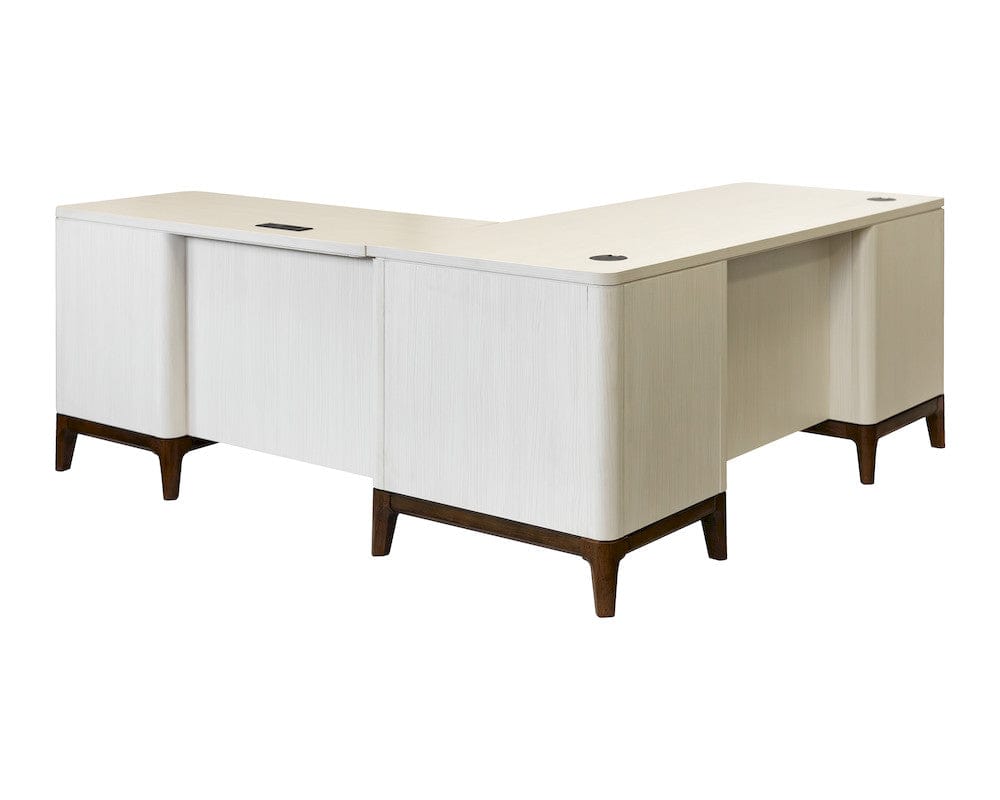 Martin Furniture - Pomona - Contemporary Laminate Wood L-Desk & Return, Office Writing Table & Return, Corner Desk, White - IMPO684R-KIT view 1