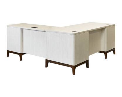 Martin Furniture - Pomona - Contemporary Laminate Wood L-Desk & Return, Office Writing Table & Return, Corner Desk, White - IMPO684R-KIT view 1