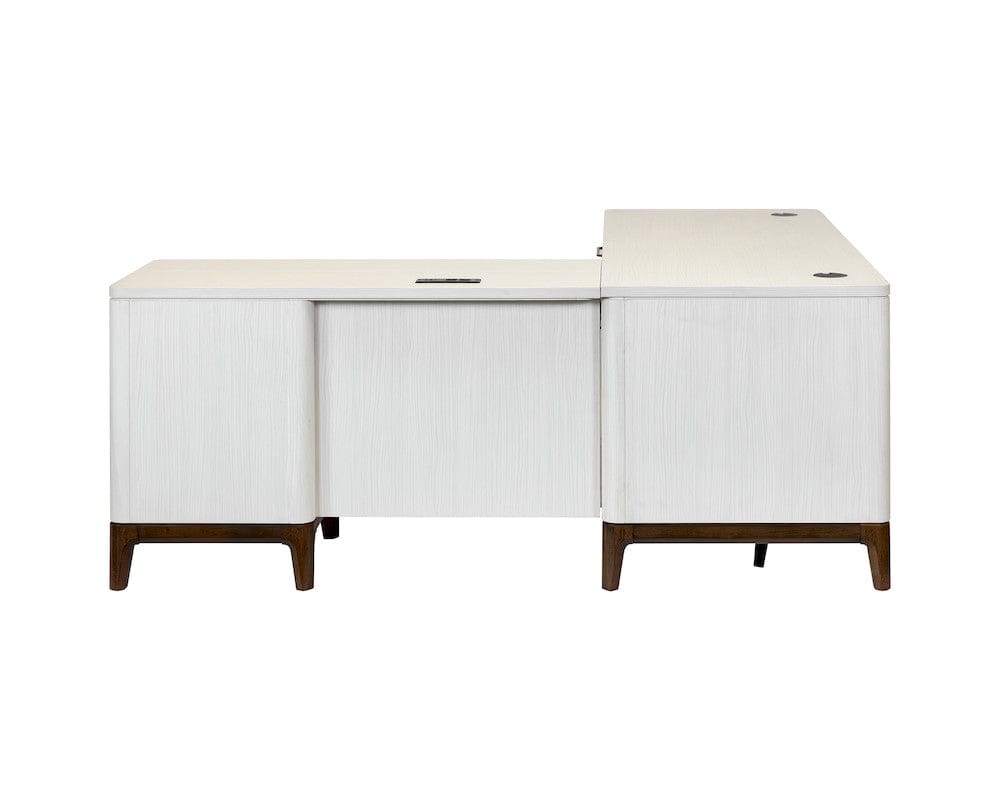 Martin Furniture - Pomona - Contemporary Laminate Wood L-Desk & Return, Office Writing Table & Return, Corner Desk, White - IMPO684R-KIT view 2