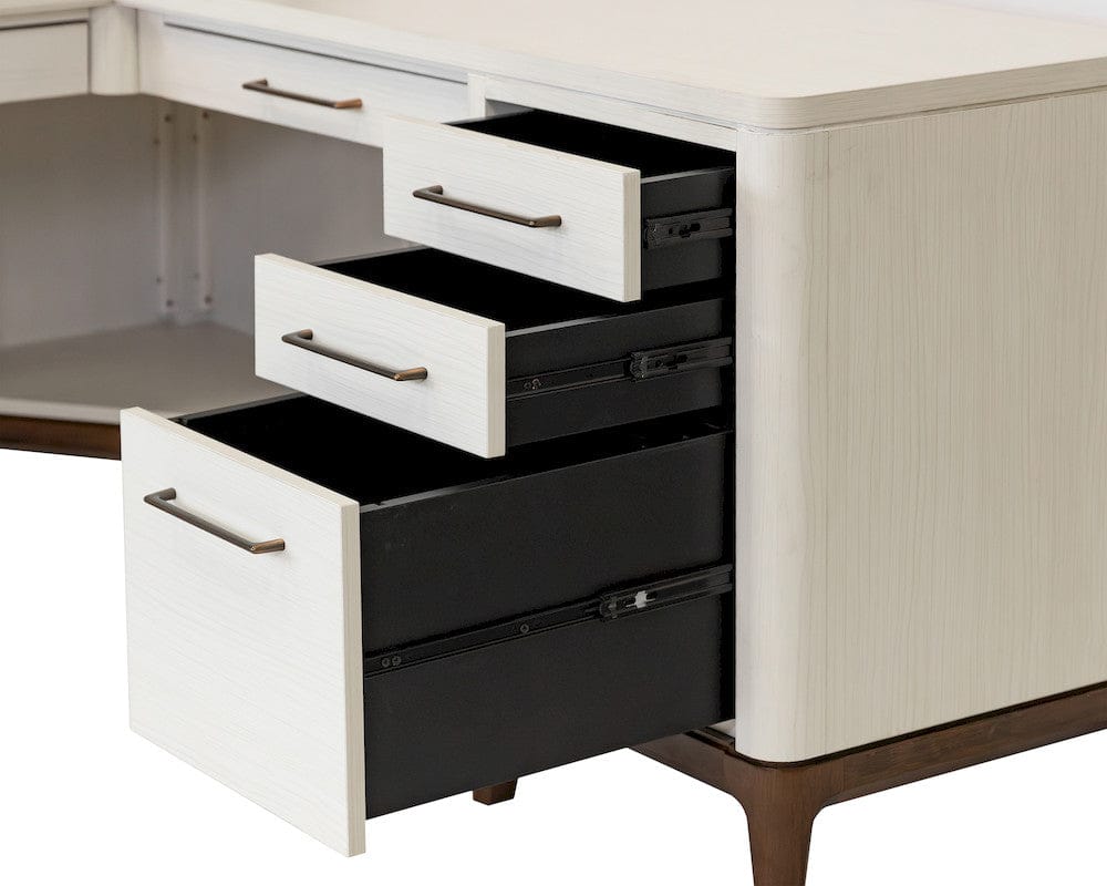 Martin Furniture - Pomona - Contemporary Laminate Wood L-Desk & Return, Office Writing Table & Return, Corner Desk, White - IMPO684R-KIT view 4