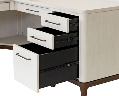 Martin Furniture - Pomona - Contemporary Laminate Wood L-Desk & Return, Office Writing Table & Return, Corner Desk, White - IMPO684R-KIT view 4