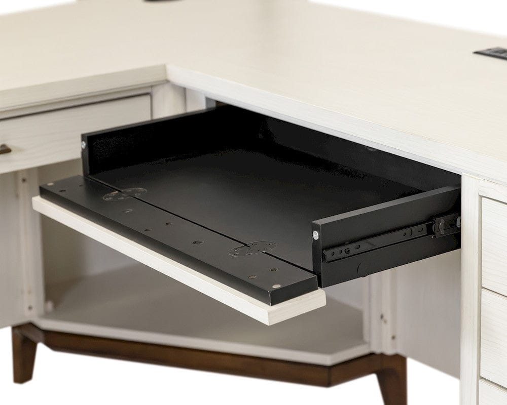 Martin Furniture - Pomona - Contemporary Laminate Wood L-Desk & Return, Office Writing Table & Return, Corner Desk, White - IMPO684R-KIT view 8